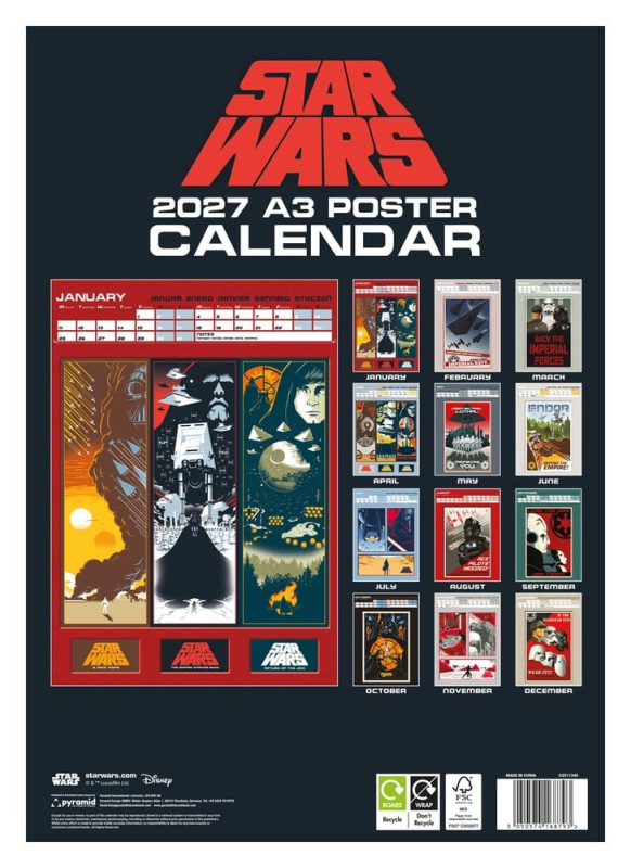 Star Wars Calendar A3 Poster 2027 1