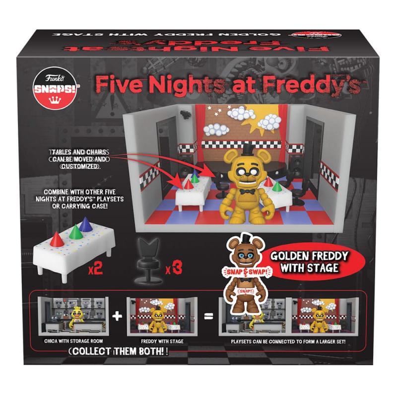 Five Nights at Freddy's Snap Playset & Action Figure Stage w/Freddy (GD) 9 cm