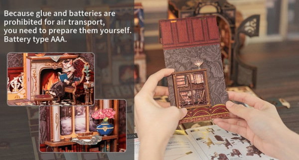 Book Nook Count Cat´s Study 17 x 12 cm 8