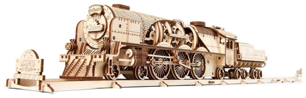 Ugears 3D Wooden Puzzle V-Express Steam Train with Tender 5