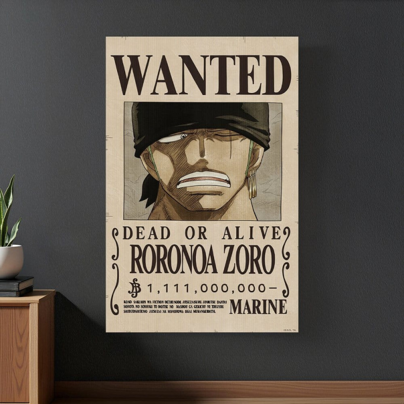 One Piece 3D Poster Wanted Roronoa Zoro 38 x 58 cm 4