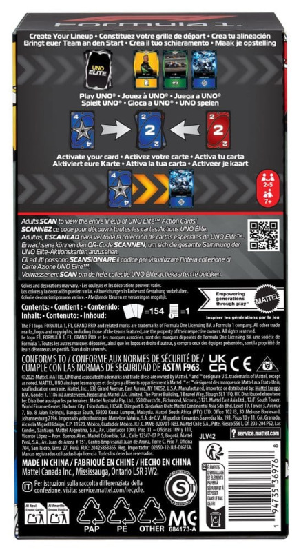 Formula 1 UNO Card Game Elite F1 Starter-Set 7