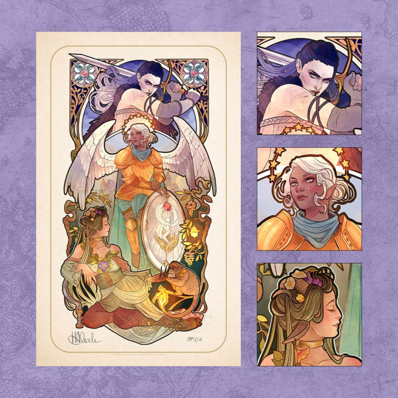 Critical Role Art Print 10th Anniversary Art Nouveau Illustrations 46 x 28 cm - unframed (Set of 8) 9