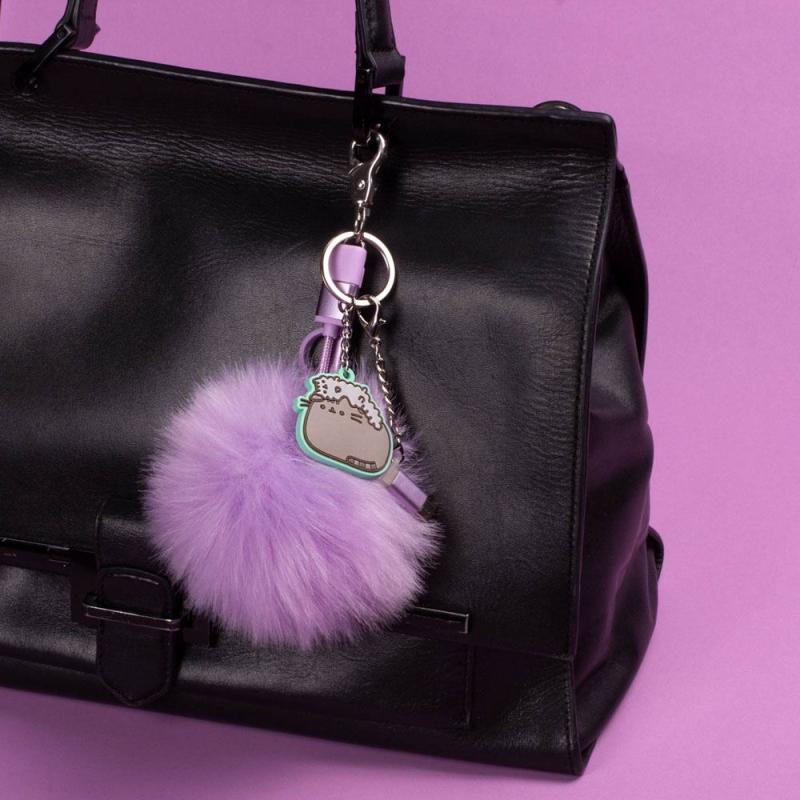 Pusheen USB Charging Cable 3in1 with Keychain Pom Pom