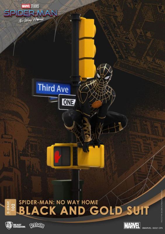 Spider-Man No Way Home: Spider-Man Black and Gold Suit Closed Box 25 cm PVC Diorama - BKT