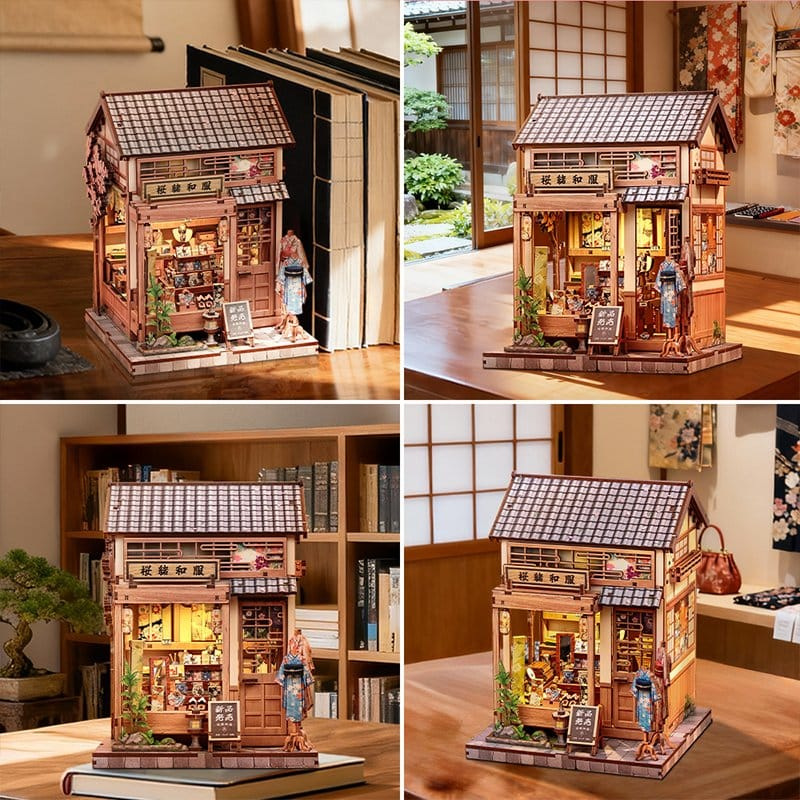 Miniature House Model Kit Sakura O Kimono Shop 19 x 14 cm 2