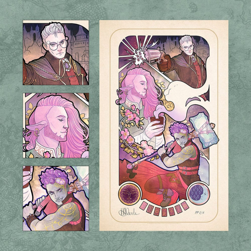 Critical Role Art Print 10th Anniversary Art Nouveau Illustrations 46 x 28 cm - unframed (Set of 8) 8