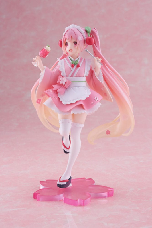 Hatsune Miku PVC Statue Newley Written Sakura Miku Japanese Cafe Ver. Reissue 18 cm 3