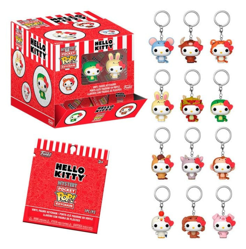 Hello Kitty Mystery Pocket POP! Vinyl Keychains 4 cm Animals Blind Box Display (12) 1