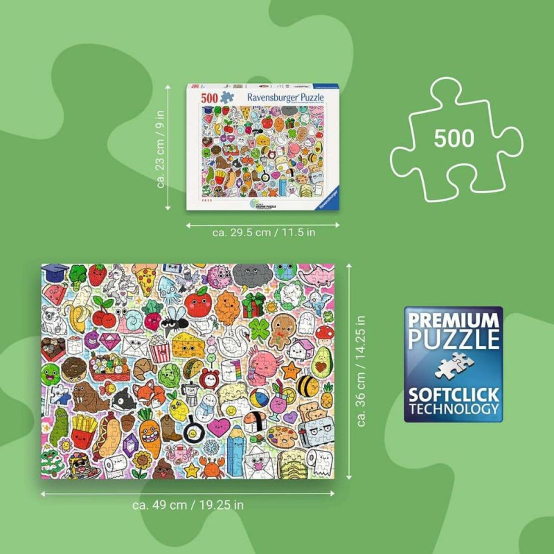 Kawaii Jigsaw Puzzle Cute Kawaii Chaos (500 Pieces) 2