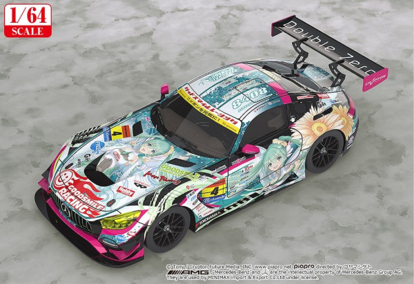 Hatsune Miku GT Project Vehicle 1/64 Good Smile Hatsune Miku AMG 2017 Super GT Ver. 7 cm 1