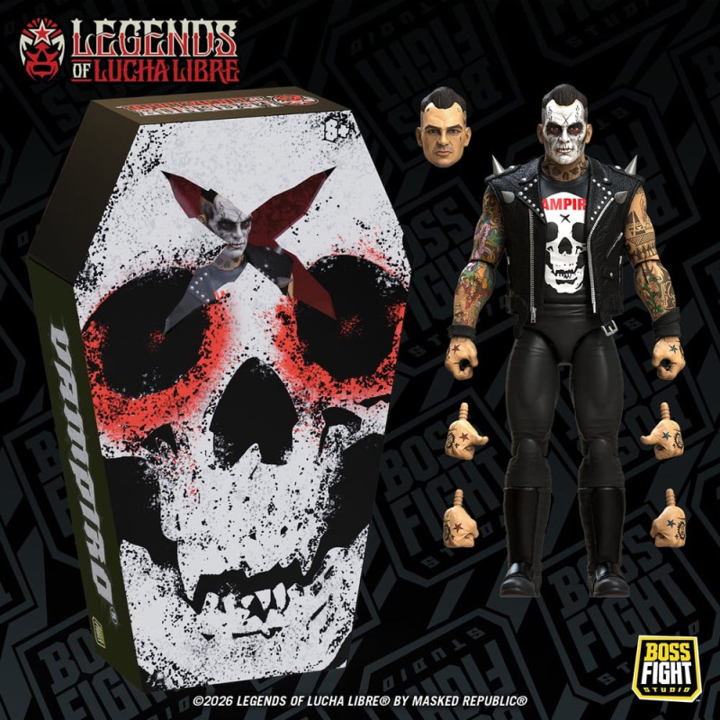 Legends of Lucha Libre Fanaticos Action Figure Vampiro Coffin Box Resurrected 15 cm 8