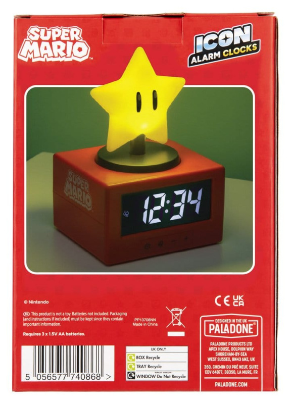 Super Mario Icon Alarm Clock Super Star 15 cm 2