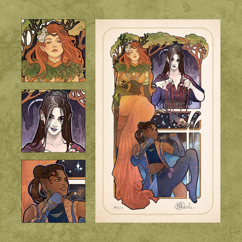 Critical Role Art Print 10th Anniversary Art Nouveau Illustrations 46 x 28 cm - unframed (Set of 8) 10