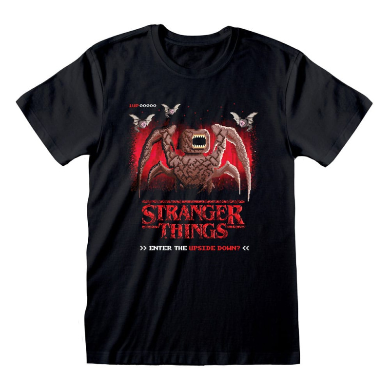 Stranger Things T-Shirt 8 Bit Upside Down Size L