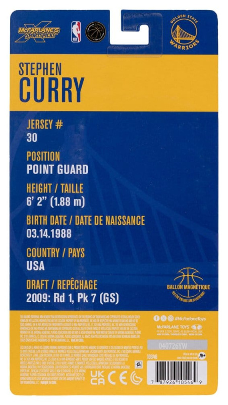 NBA SportsPicks Action Figure Stephen Curry (Golden State Warriors) 15 cm 7