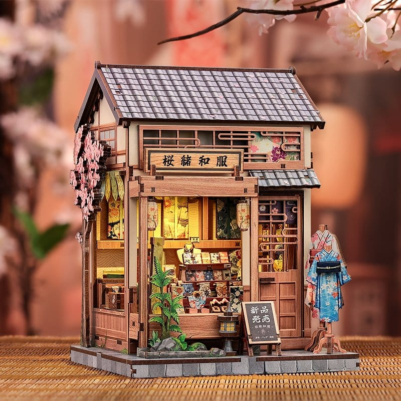Miniature House Model Kit Sakura O Kimono Shop 19 x 14 cm 1