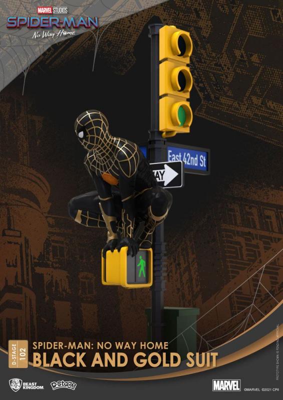 Spider-Man No Way Home: Spider-Man Black and Gold Suit Closed Box 25 cm PVC Diorama - BKT