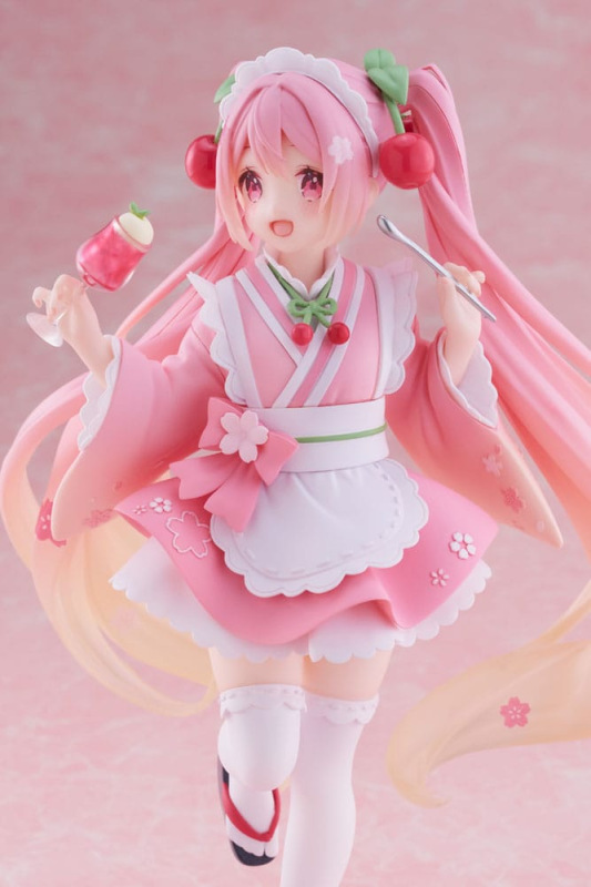 Hatsune Miku PVC Statue Newley Written Sakura Miku Japanese Cafe Ver. Reissue 18 cm 9
