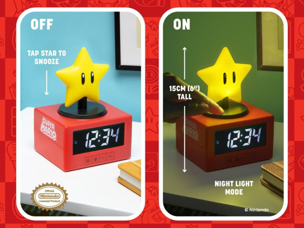 Super Mario Icon Alarm Clock Super Star 15 cm 1