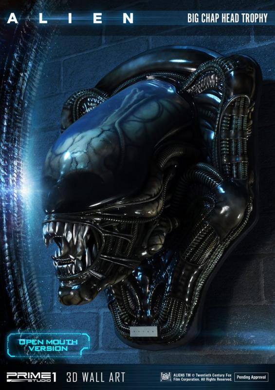Alien: Warrior Alien Head Trophy Open Mouth Version - 3D Wall Art 58 cm - Prime 1 Studio