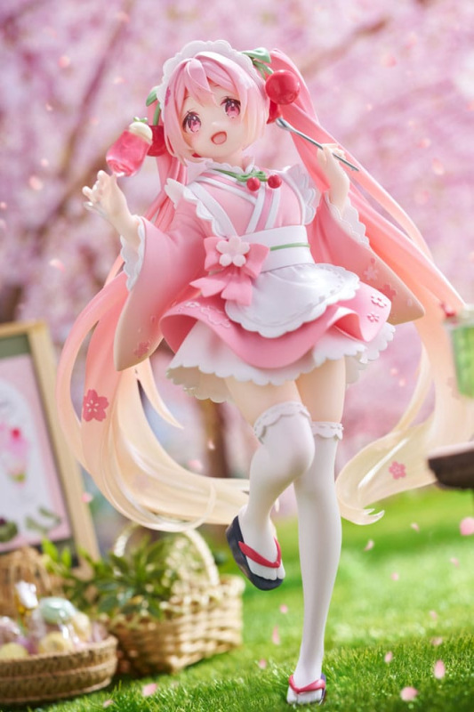 Hatsune Miku PVC Statue Newley Written Sakura Miku Japanese Cafe Ver. Reissue 18 cm 12