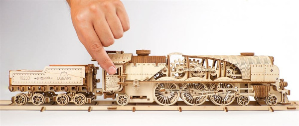 Ugears 3D Wooden Puzzle V-Express Steam Train with Tender 12