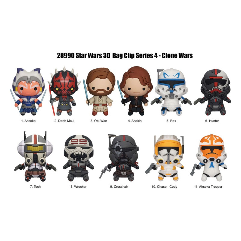 Star Wars Clone Wars 3D PVC Bag Clips Series 4 Display (24)