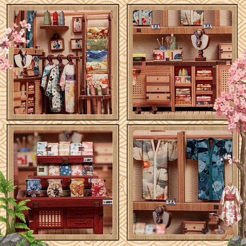Miniature House Model Kit Sakura O Kimono Shop 19 x 14 cm 3