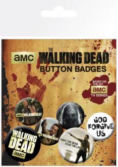 Walking Dead Pin Badges 6-Pack Mix