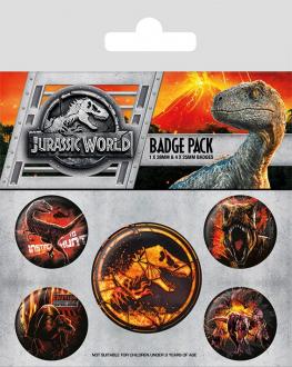 Jurassic World Fallen Kingdom Pin Badges 5-Pack